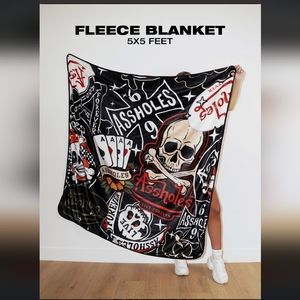 Assholes Live Forever ALF Love Is A Gamble Fleece Blanket 5' x 5'